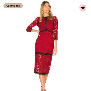 ALEXIS Randie Lace Midi Dress in Red